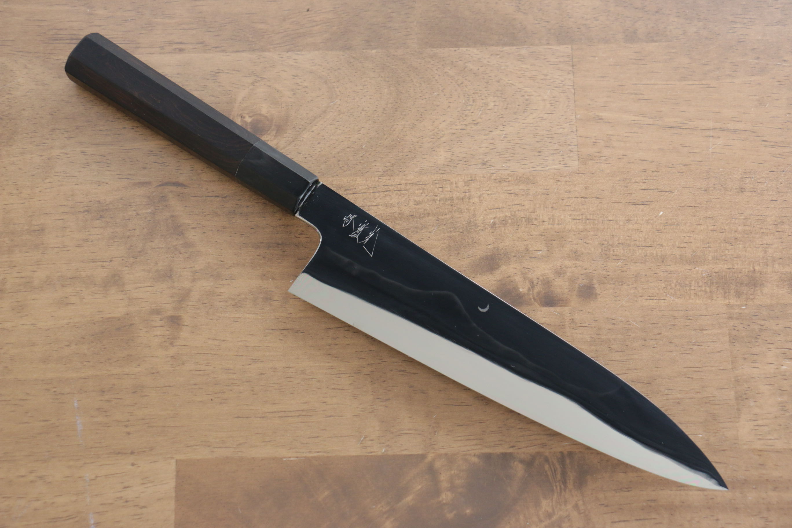 Jikko Fujisan Honyaki White Steel No.3 Gyuto  210mm Ebony Wood Handle Kasumi - Japanny - Best Japanese Knife