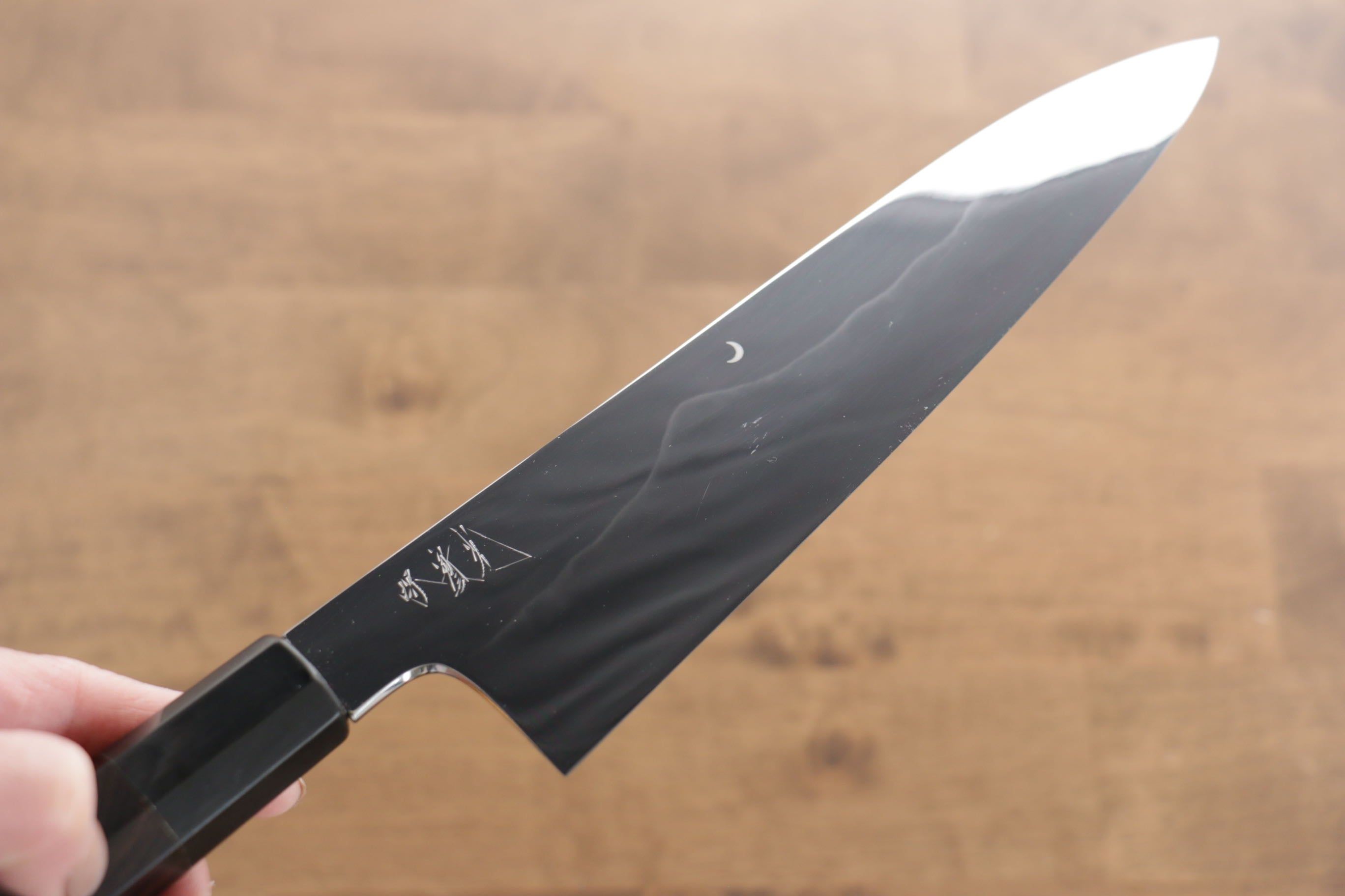 Jikko Fujisan Honyaki White Steel No.3 Gyuto  210mm Ebony Wood Handle Kasumi - Japanny - Best Japanese Knife