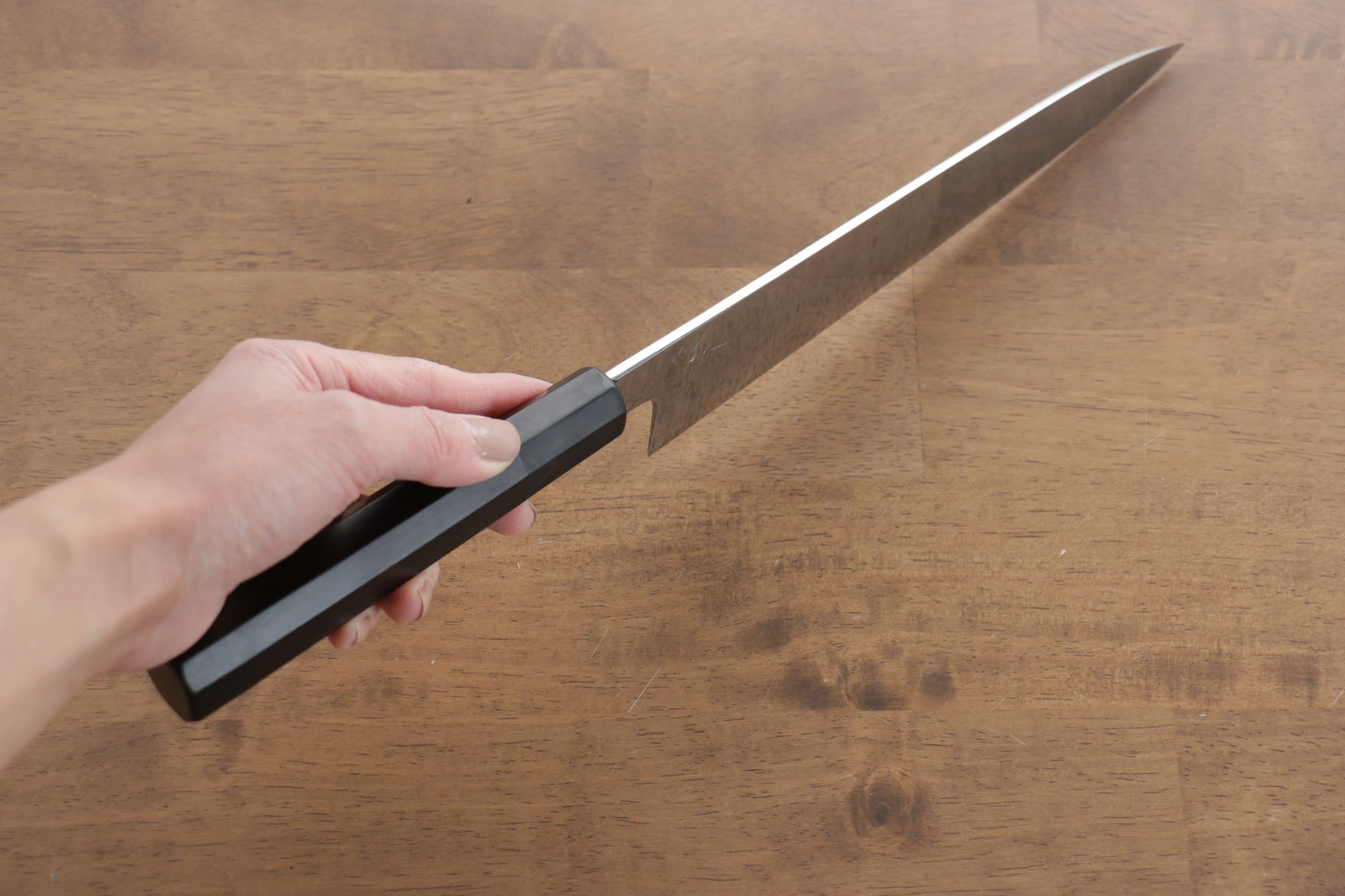 Jikko Fujisan Honyaki White Steel No.3 Gyuto  210mm Ebony Wood Handle Kasumi - Japanny - Best Japanese Knife