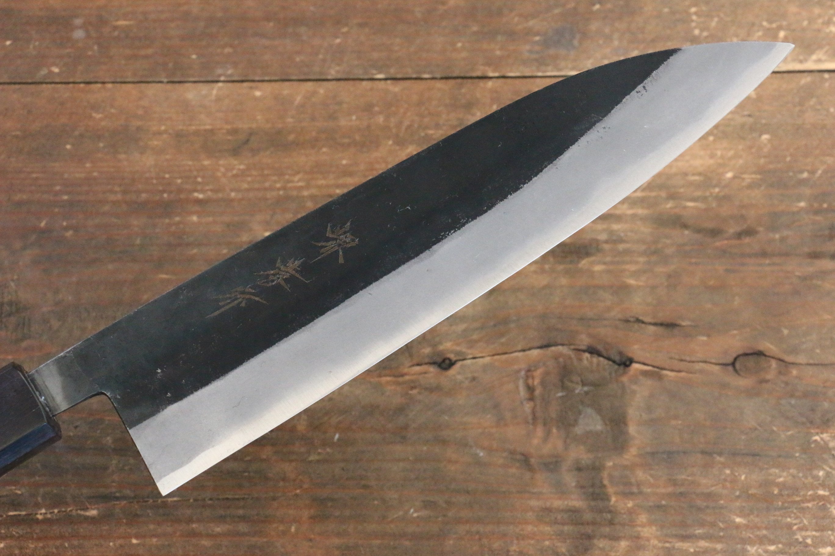 Sakai Takayuki Blue Steel No.2 Kurouchi Gyuto 210mm Walnut Handle - Japanny - Best Japanese Knife