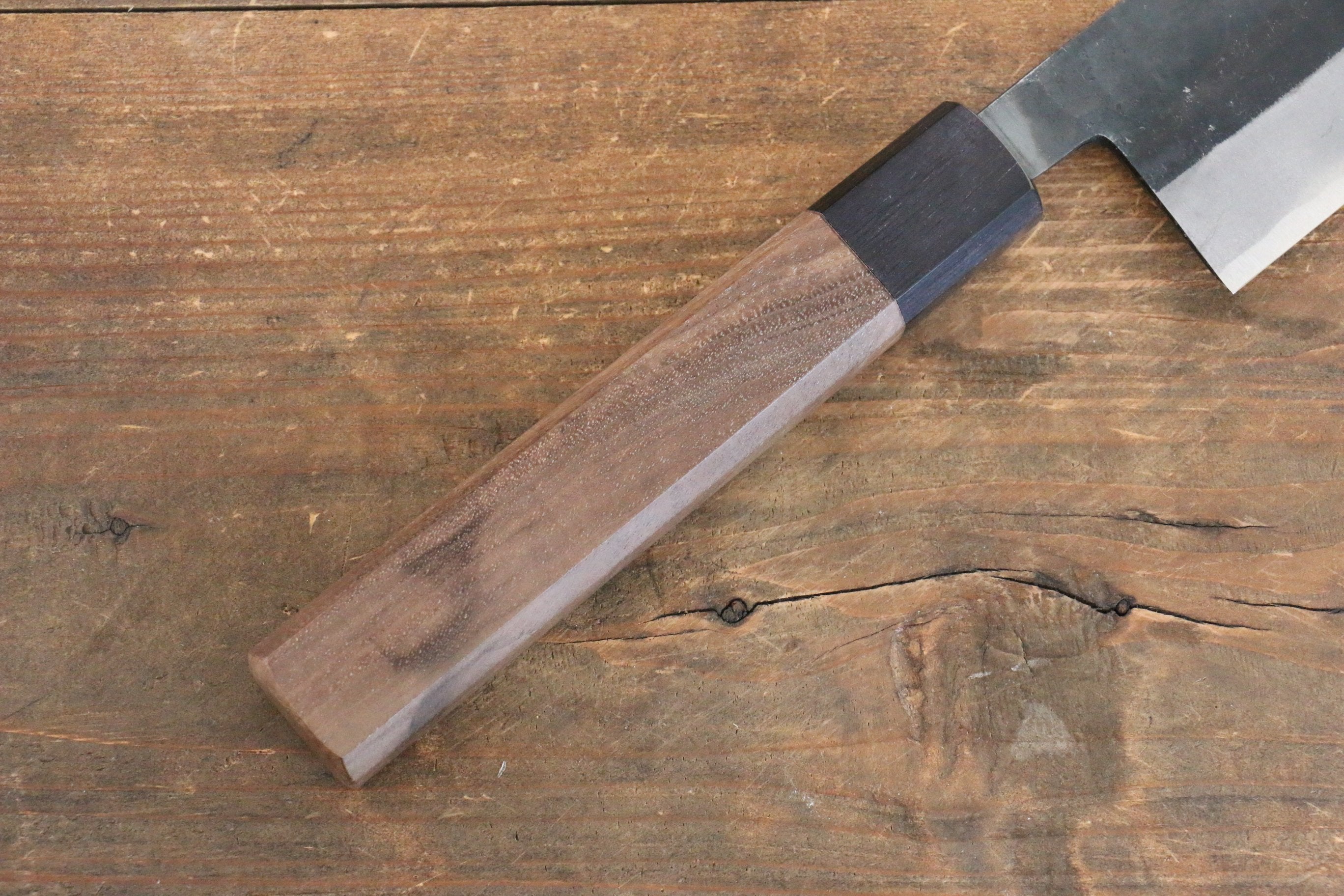 Sakai Takayuki Blue Steel No.2 Kurouchi Gyuto 210mm Walnut Handle - Japanny - Best Japanese Knife