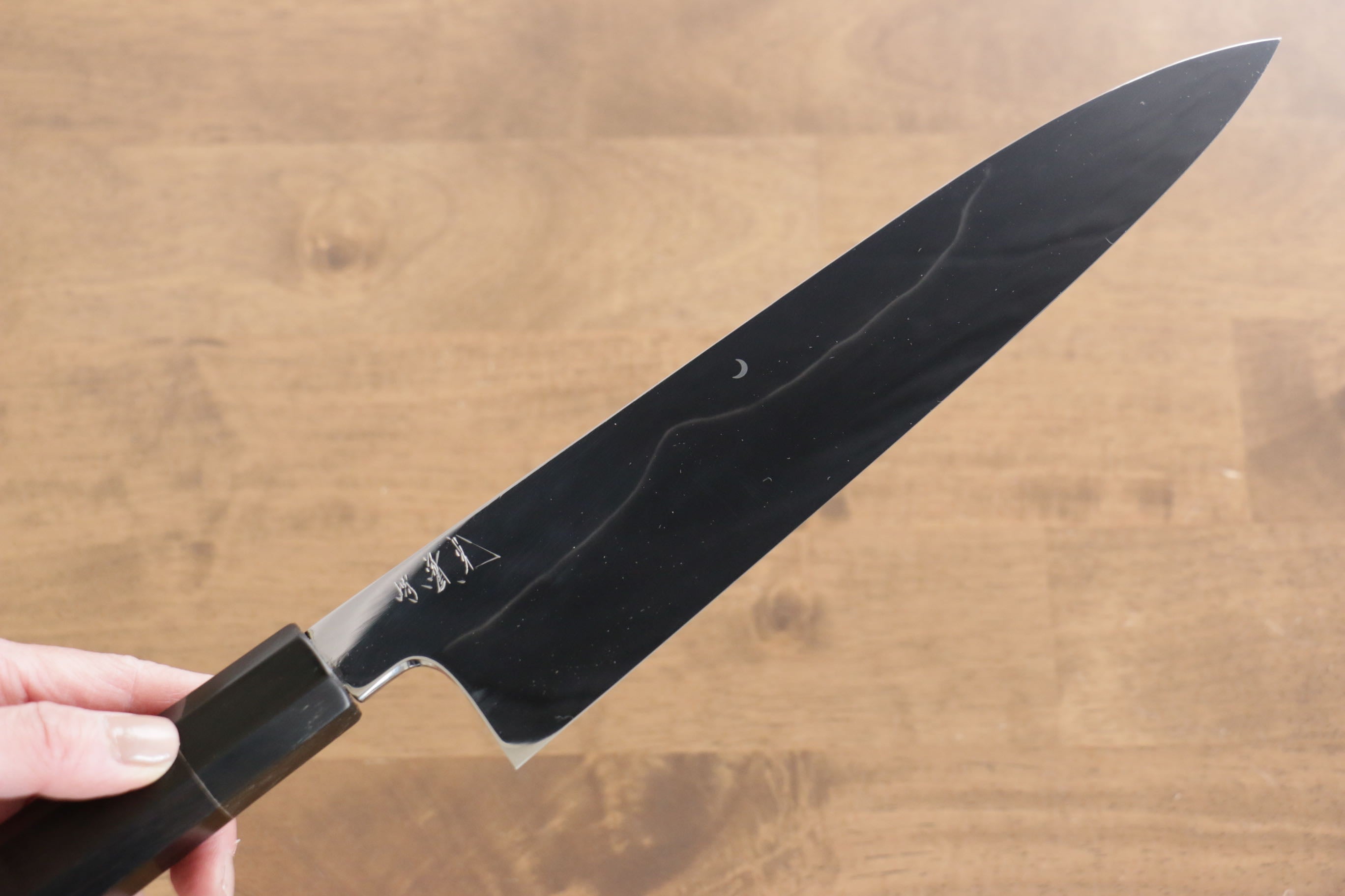 Jikko Fujisan Honyaki White Steel No.3 Gyuto  240mm Ebony Wood Handle Kasumi - Japanny - Best Japanese Knife
