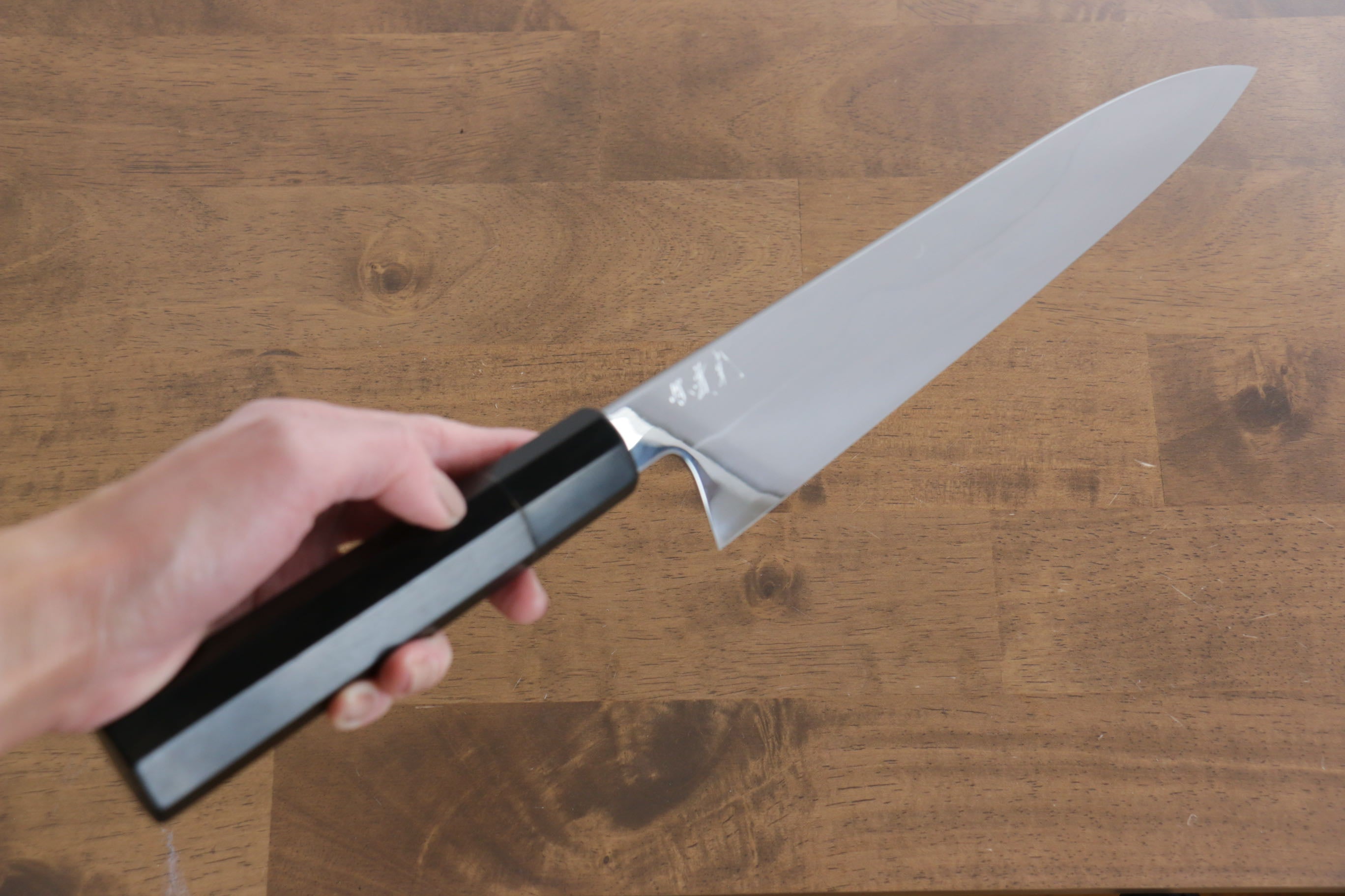 Jikko Fujisan Honyaki White Steel No.3 Gyuto  240mm Ebony Wood Handle Kasumi - Japanny - Best Japanese Knife