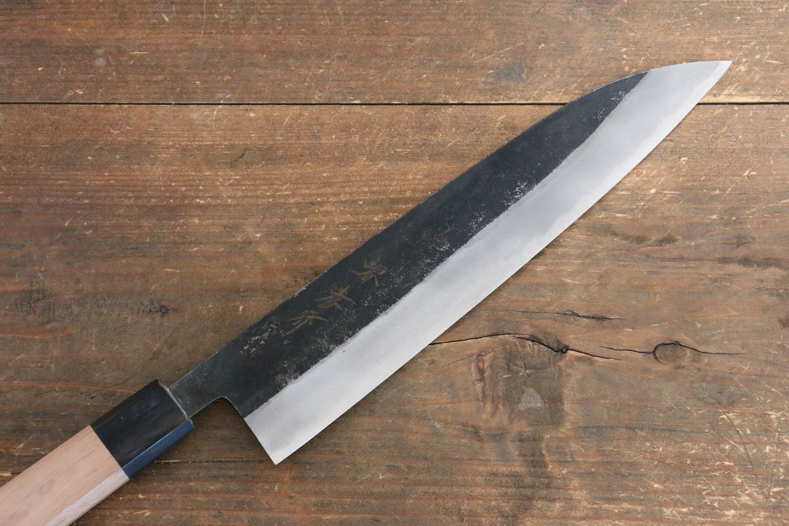 Sakai Takayuki Blue Steel No.2 Kurouchi Gyuto 240mm Walnut Handle - Japanny - Best Japanese Knife