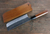 Yoshimi Kato Blue Super Kurouchi Nakiri 165mm with Lacquered Handle with Saya - Japanny - Best Japanese Knife