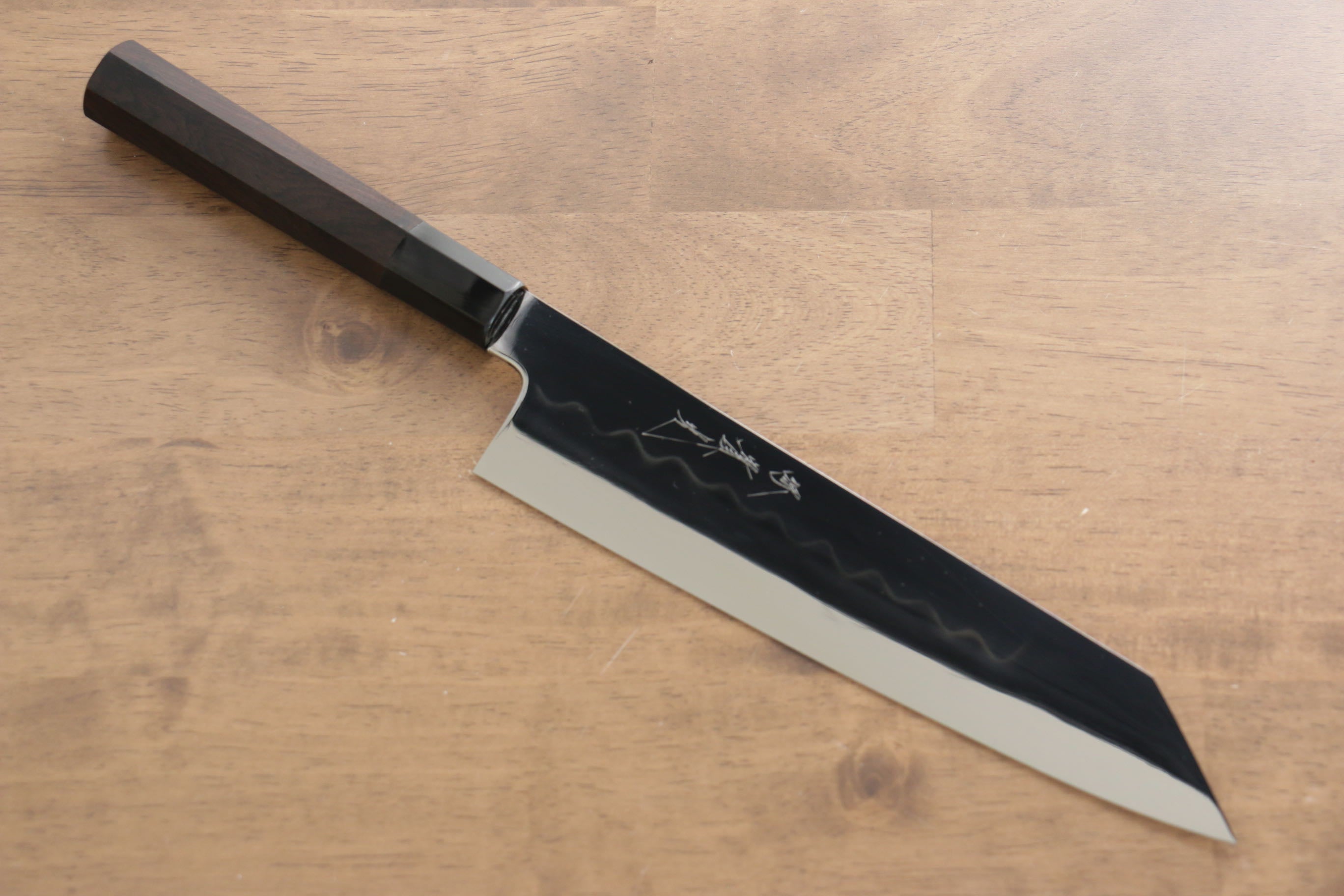 Jikko Honyaki White Steel No.3 Mirrored Finish Kiritsuke Gyuto  210mm Ebony Wood Handle - Japanny - Best Japanese Knife