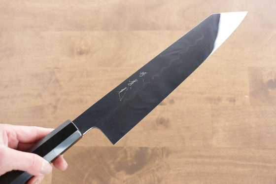 Jikko Honyaki White Steel No.3 Mirrored Finish Kiritsuke Gyuto  240mm Ebony Wood Handle - Japanny - Best Japanese Knife