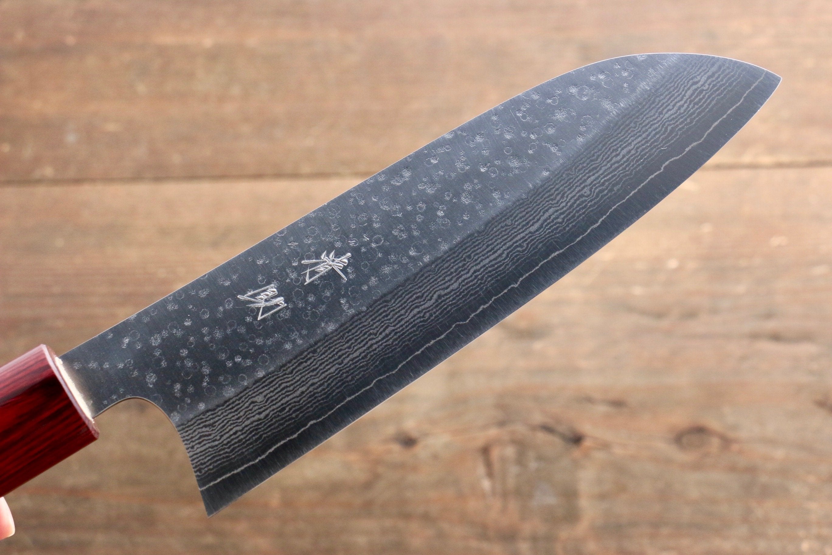 Seisuke VG10 16 Layer Hammered Damascus Santoku 165mm with Magnolia Handle - Japanny - Best Japanese Knife