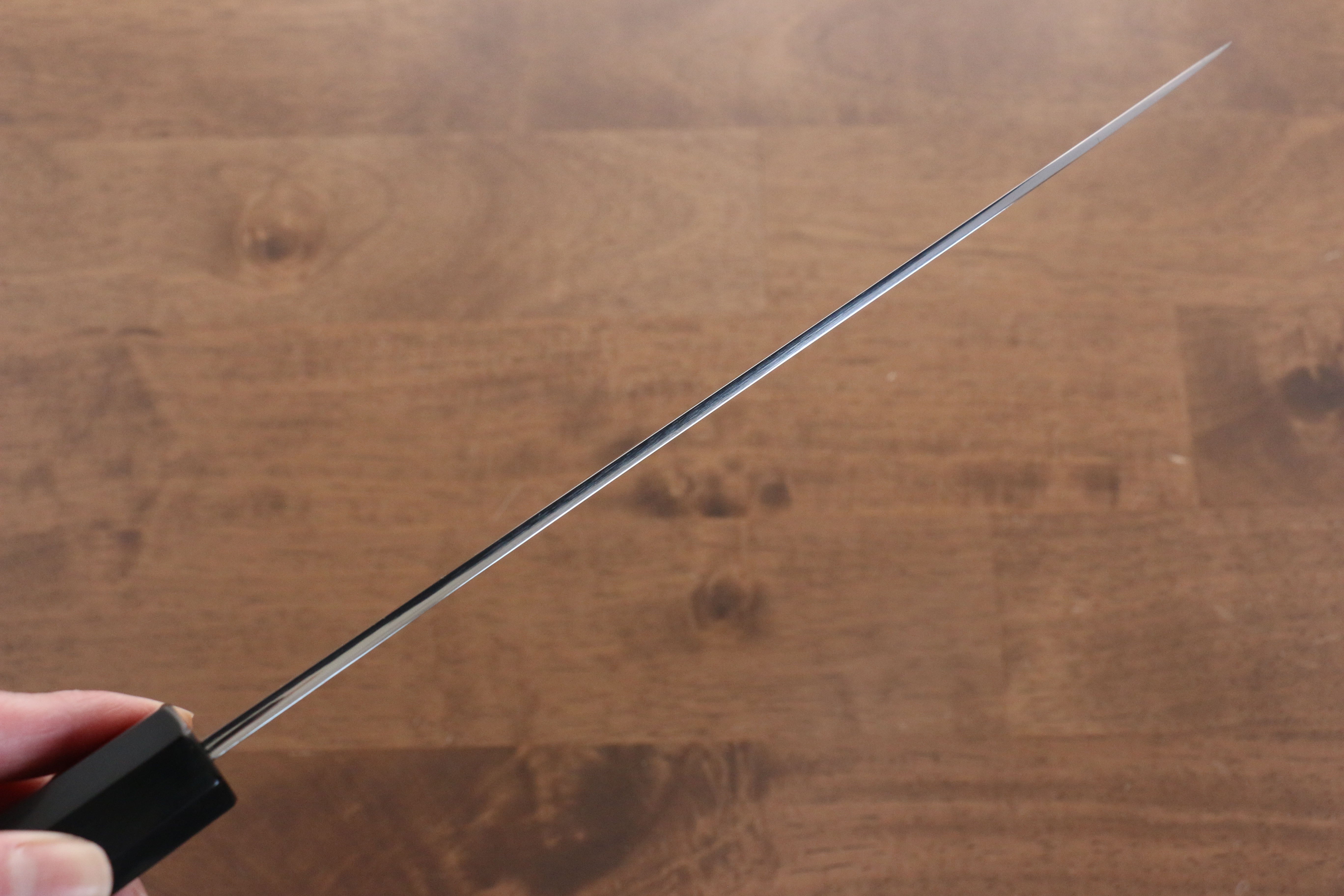 Jikko Honyaki White Steel No.3 Mirrored Finish Gyuto  240mm Ebony Wood Handle - Japanny - Best Japanese Knife