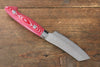 Kazuo Nomura VG10 Damascus Kiritsuke 90mm Red White Micarta (Nomura Style) Handle - Japanny - Best Japanese Knife