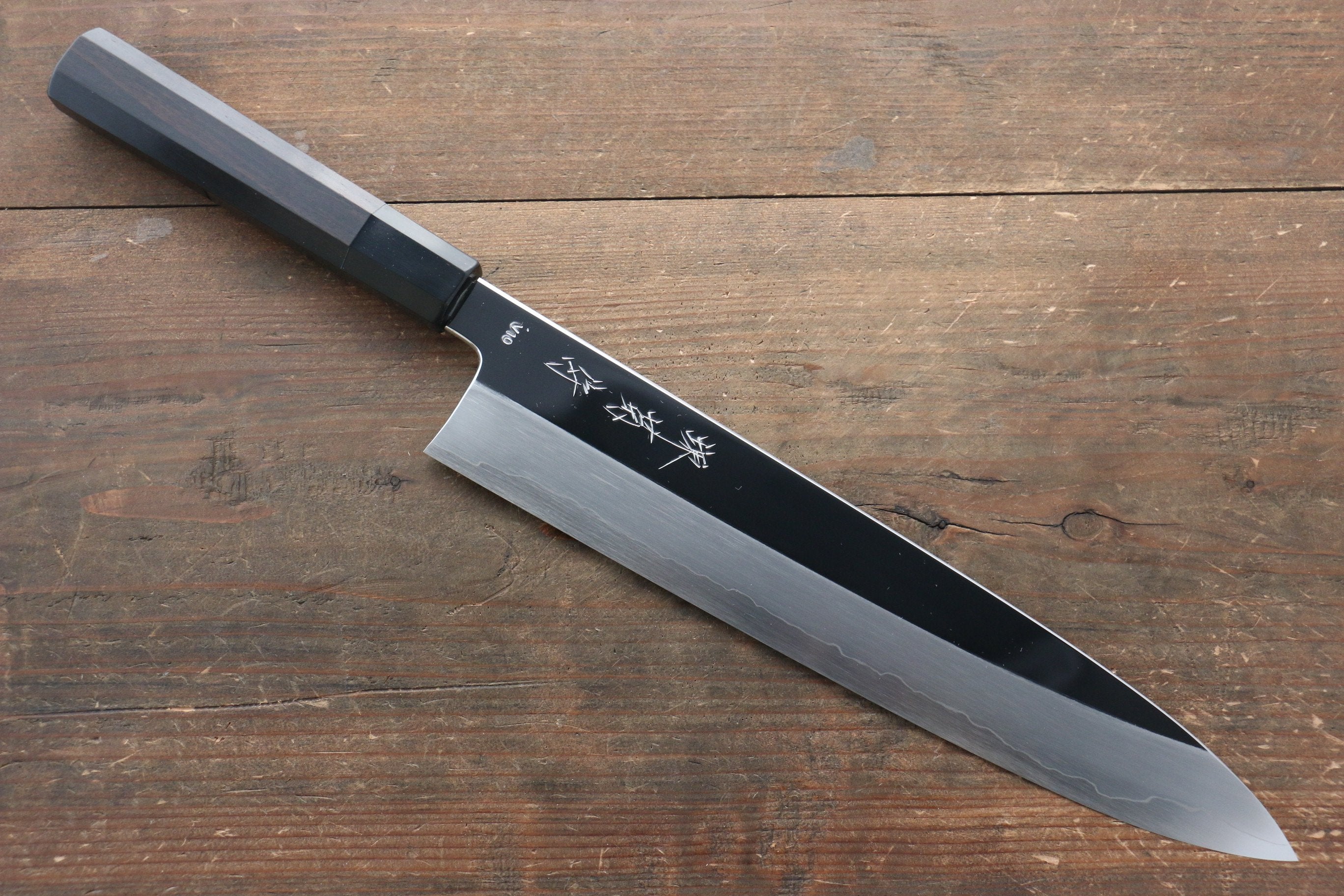 Sakai Kikumori VG10 Mirrored Finish Gyuto 270mm Ebony Wood Handle - Japanny - Best Japanese Knife