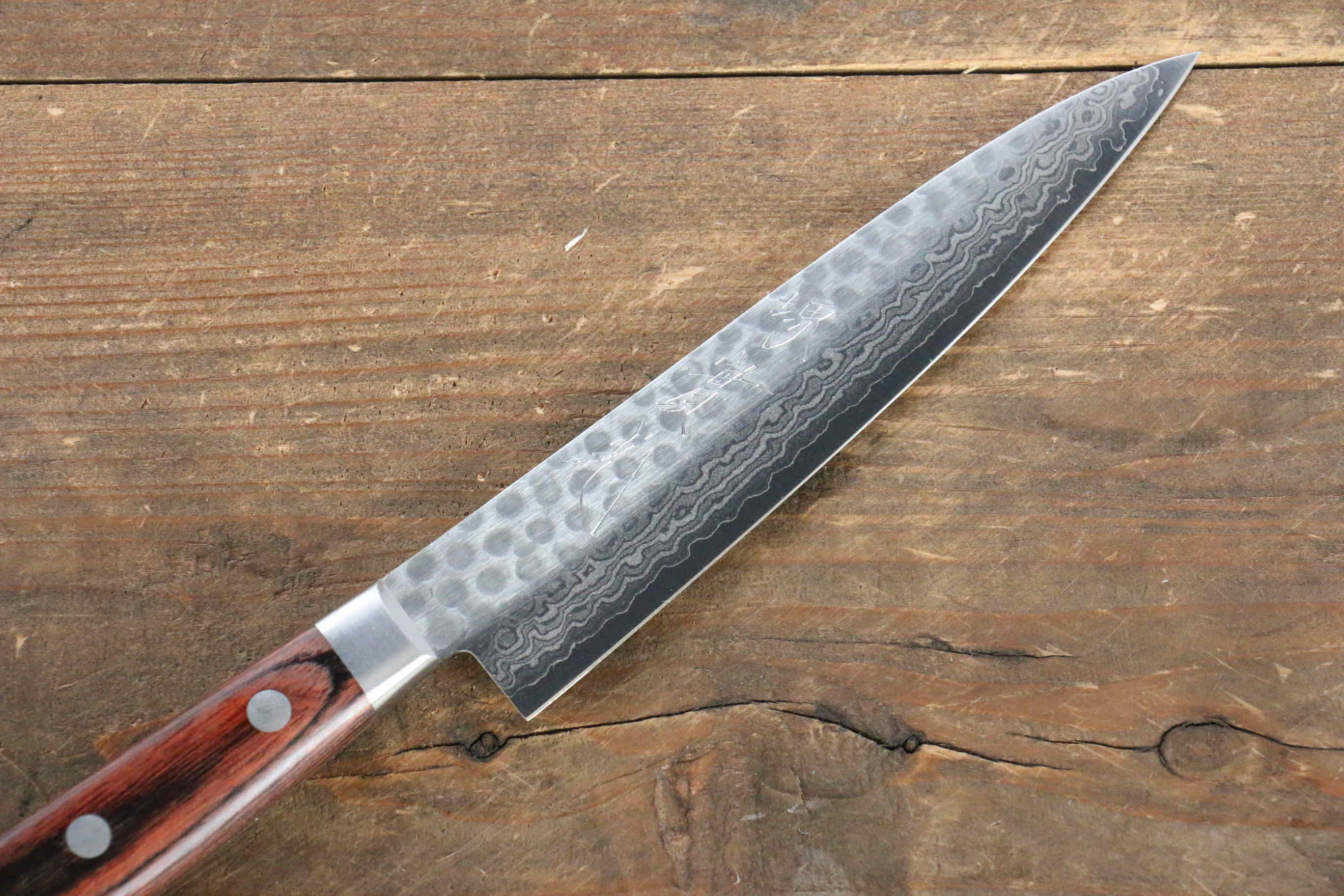 Jikko VG10 17 Layer Petty-Utility  135mm Mahogany Handle - Japanny - Best Japanese Knife