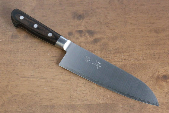 Seisuke SG2 Santoku 180mm Brown Pakka wood Handle - Japanny - Best Japanese Knife