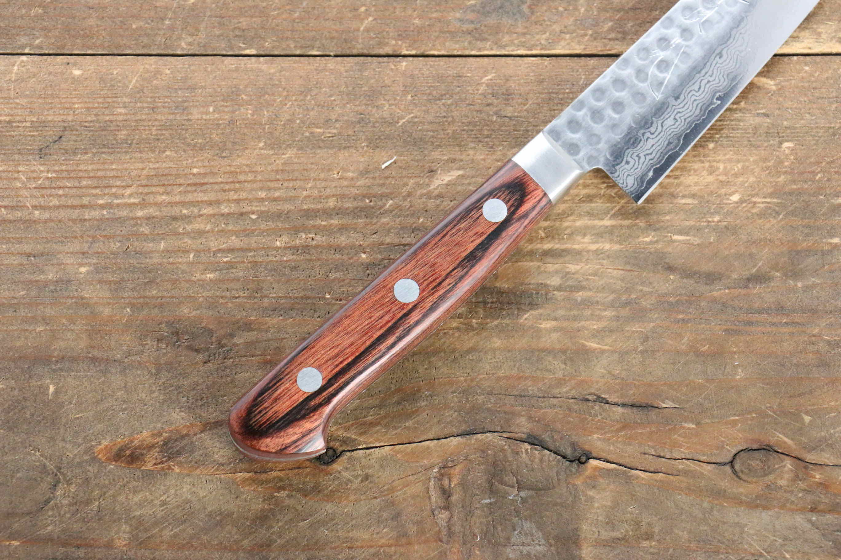 Jikko VG10 17 Layer Kiritsuke Petty-Utility  125mm Mahogany Handle - Japanny - Best Japanese Knife