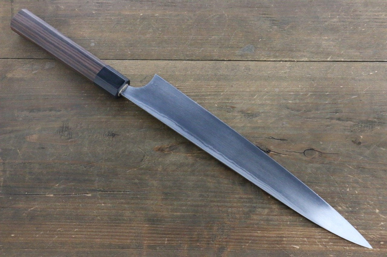 Seisuke Blue Steel No.2 Hammered Damascus Yanagiba 270mm Shitan Handle - Japanny - Best Japanese Knife