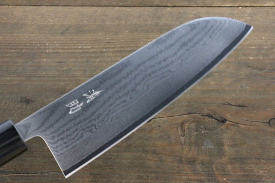 Seisuke VG10 63 Layer Damascus Santoku 165mm Shitan Handle - Japanny - Best Japanese Knife