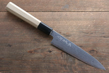  Kikumori Blue Steel No.1 Damascus Petty-Utility 150mm with Magnolia Handle - Japanny - Best Japanese Knife