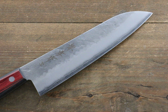 Sakai Takayuki Silver Steel No.3 Santoku 180mm Red Pakka wood Handle - Japanny - Best Japanese Knife