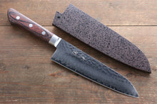  Seisuke VG10 33 Layer Damascus Santoku 180mm Mahogany Handle with Sheath - Japanny - Best Japanese Knife