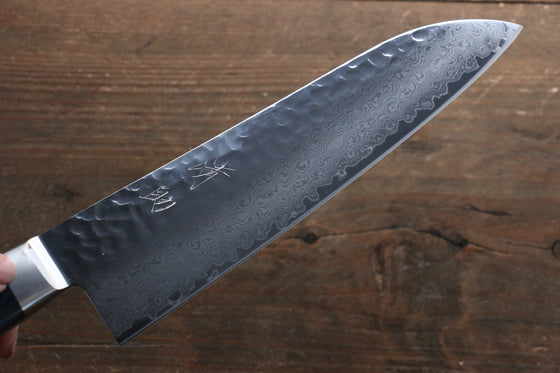 Seisuke Seiun VG10 33 Layer Damascus Santoku 180mm Blue Pakka wood Handle with Sheath - Japanny - Best Japanese Knife