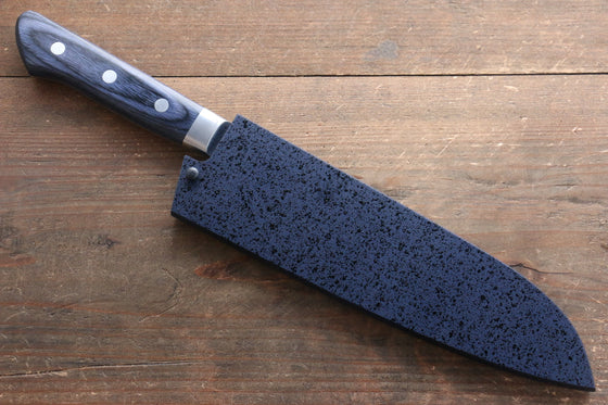 Seisuke Seiun VG10 33 Layer Damascus Santoku 180mm Blue Pakka wood Handle with Sheath - Japanny - Best Japanese Knife