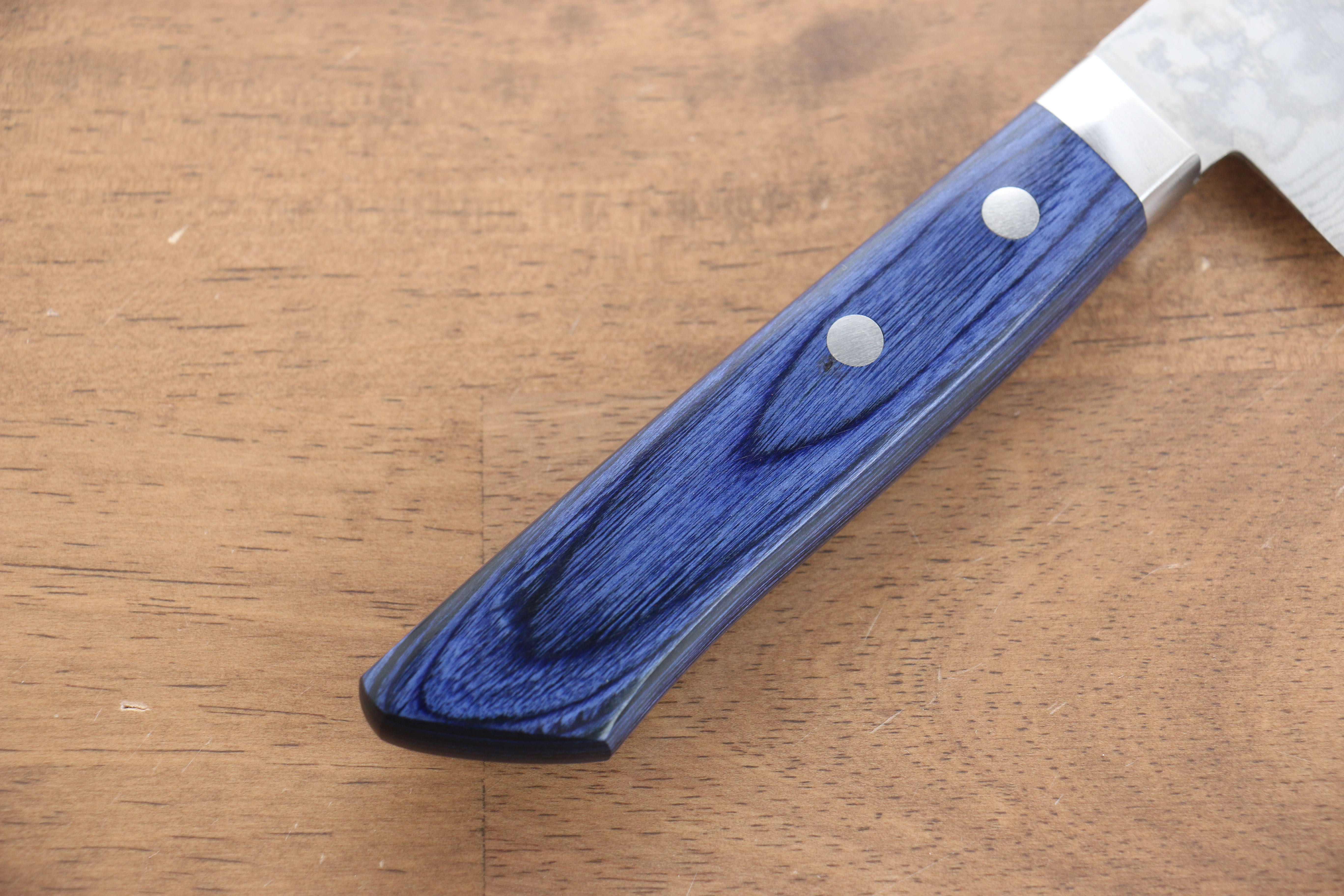 Kunihira Sairyu VG10 Damascus Usuba 165mm Blue Pakka wood Handle - Japanny - Best Japanese Knife