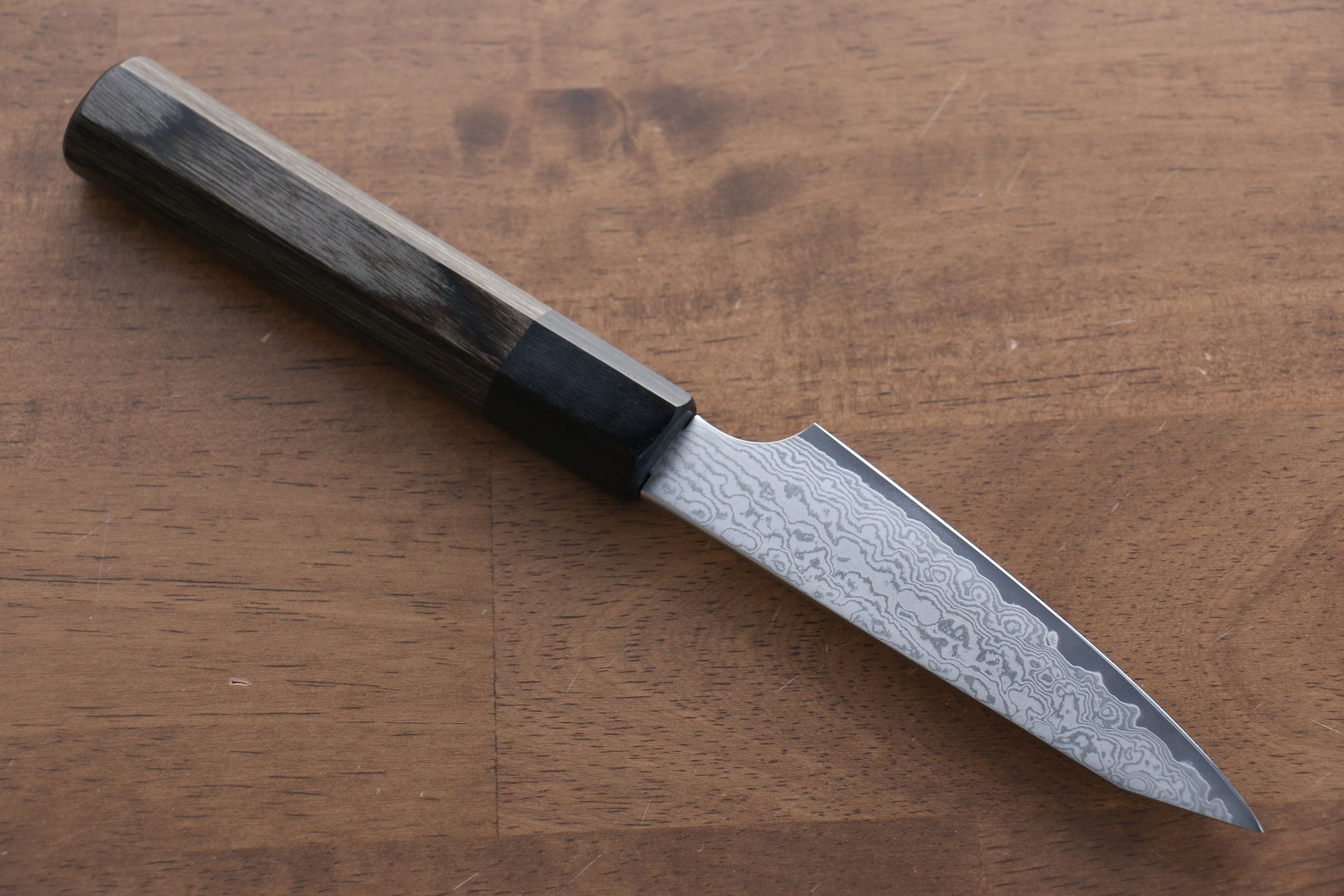 Seisuke VG10 33 Layer Damascus Kiritsuke Petty-Utility 105mm Gray Pakka wood Handle - Japanny - Best Japanese Knife