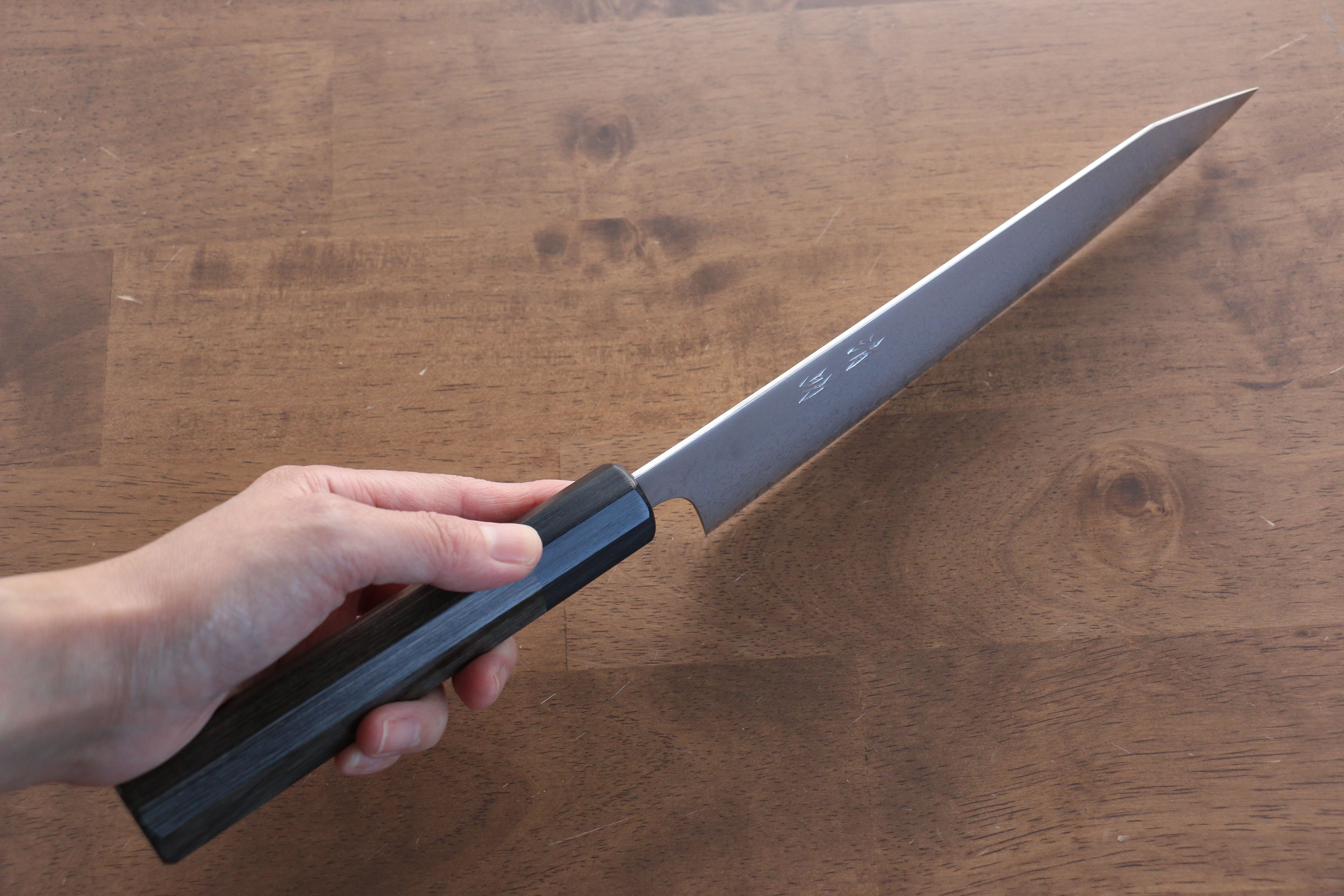 Seisuke VG10 33 Layer Damascus Kiritsuke Gyuto 210mm Gray Pakka wood Handle - Japanny - Best Japanese Knife