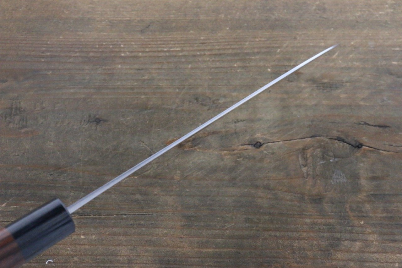 Shungo Ogata White Steel No.2 Damascus Santoku 165mm Shitan Handle - Japanny - Best Japanese Knife