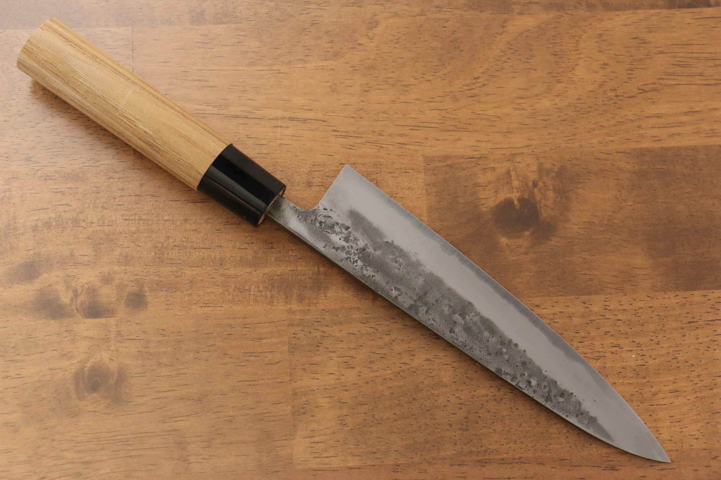Seisuke Blue Steel No.2 Nashiji Gyuto 180mm Chestnut Handle - Japanny - Best Japanese Knife