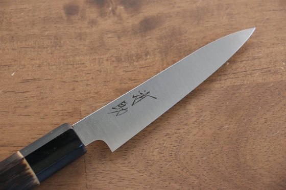 Seisuke Swedish Steel-stn Petty-Utility 120mm Burned Chestnuts Handle - Japanny - Best Japanese Knife