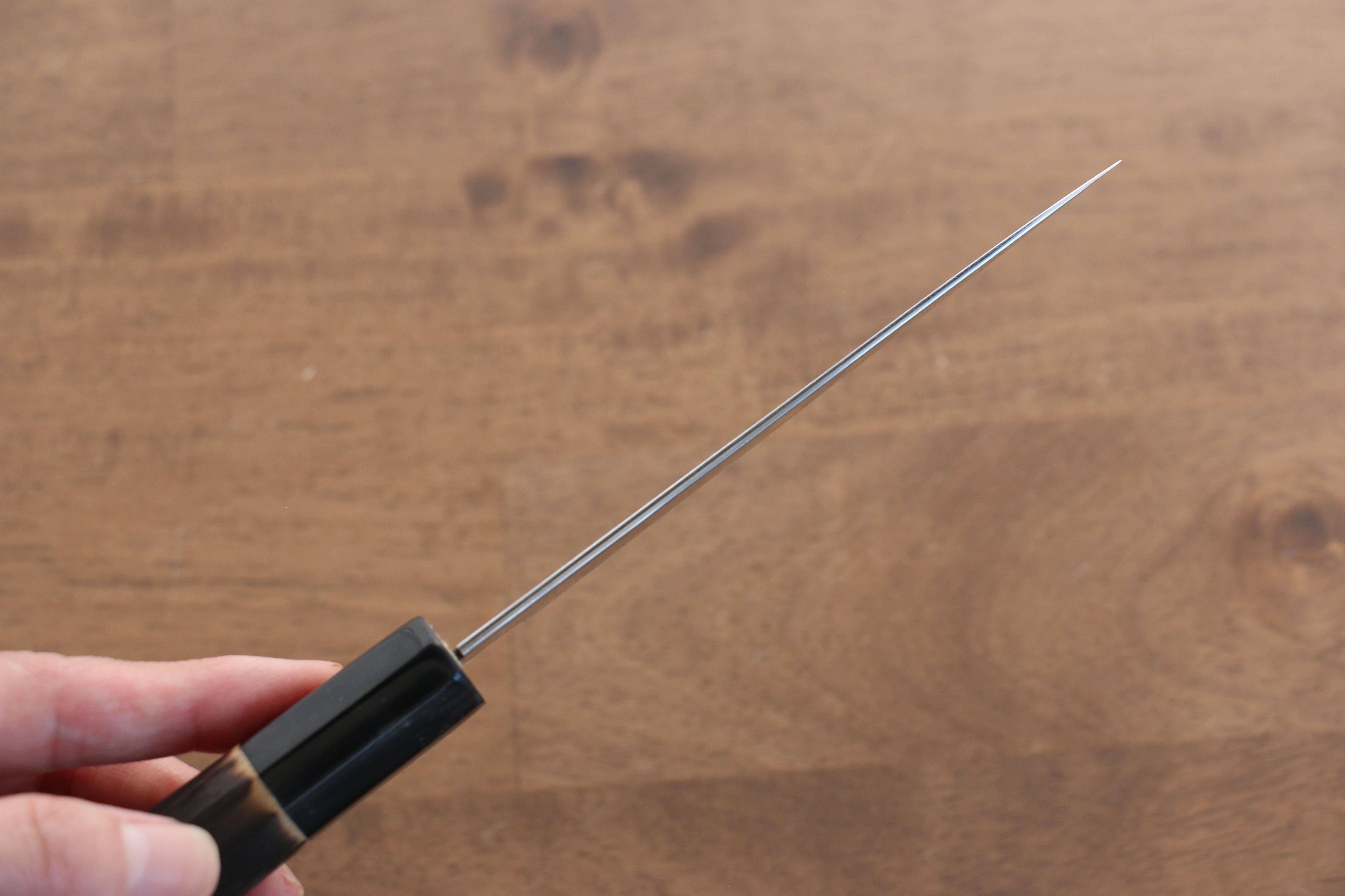 Seisuke Swedish Steel-stn Petty-Utility 120mm Burnt Chestnut Handle - Japanny - Best Japanese Knife