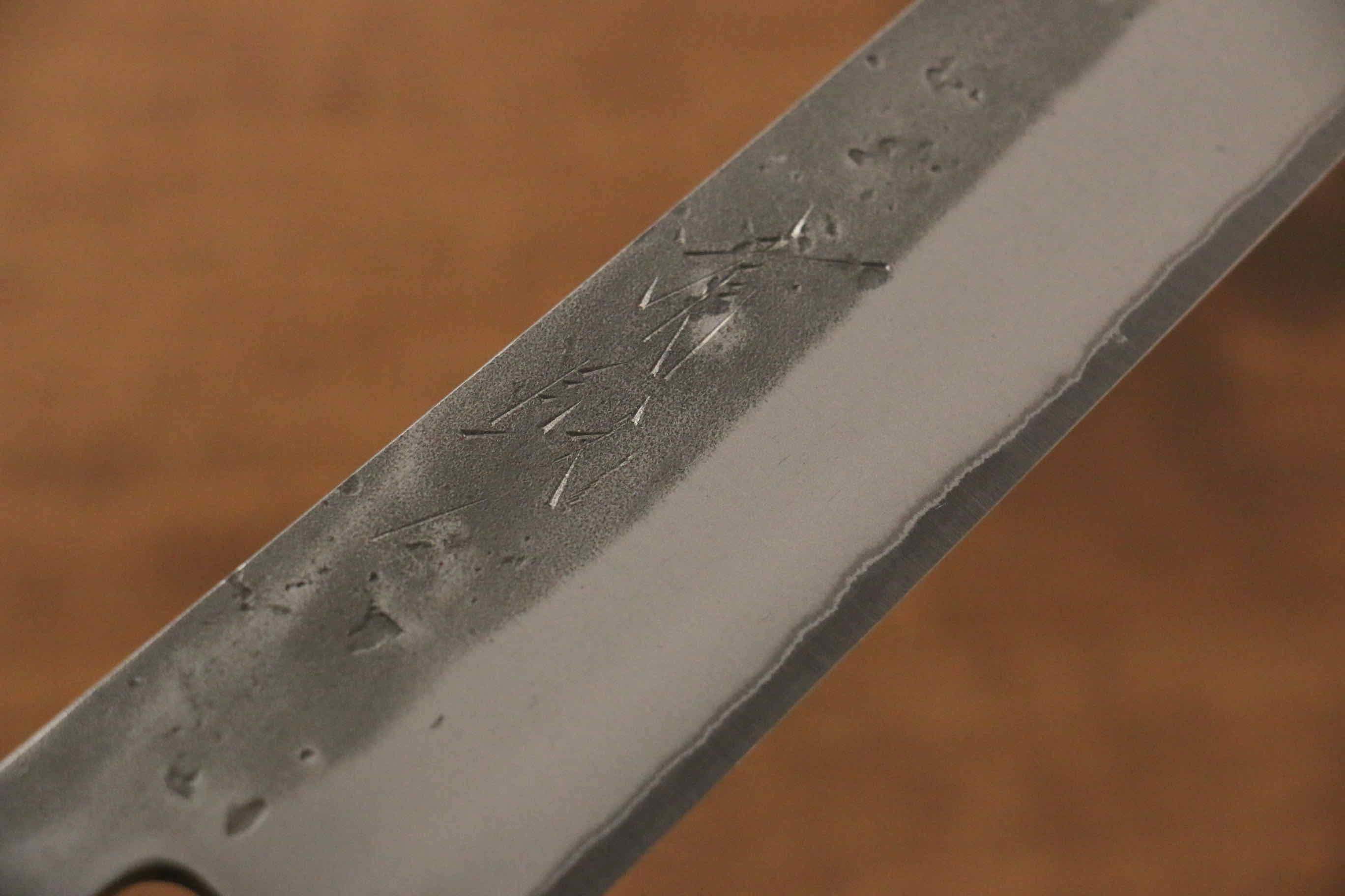 Seisuke Blue Steel No.2 Nashiji Sujihiki 240mm Chestnut Handle - Japanny - Best Japanese Knife