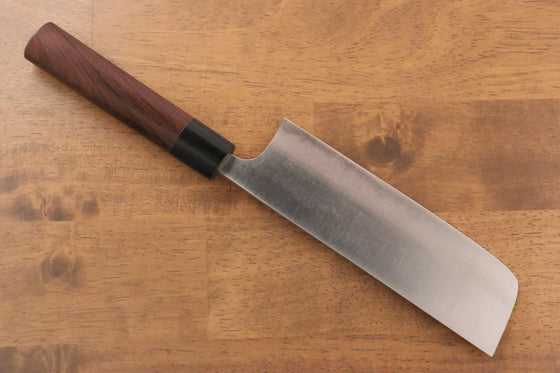 Yoshimi Kato Blue Super Migaki Finished Nakiri 165mm with Shitan Handle - Japanny - Best Japanese Knife