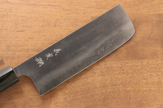 Yoshimi Kato Blue Super Migaki Finished Nakiri 165mm with Shitan Handle - Japanny - Best Japanese Knife