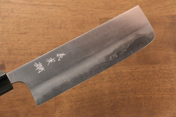 Yoshimi Kato Blue Super Migaki Finished Nakiri 165mm with Shitan Handle - Japanny - Best Japanese Knife