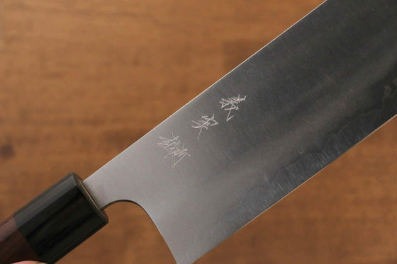 Yoshimi Kato Blue Super Migaki Finished Nakiri 165mm with Shitan Handle - Japanny - Best Japanese Knife