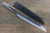 Sakai Takayuki Hien Blue Steel No.2 Mirrored Finish Kengata Yanagiba 270mm Ebony Wood Handle with Sheath - Japanny - Best Japanese Knife