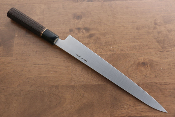 Seisuke Swedish Steel-stn Sujihiki 270mm Burned Chestnuts Handle - Japanny - Best Japanese Knife