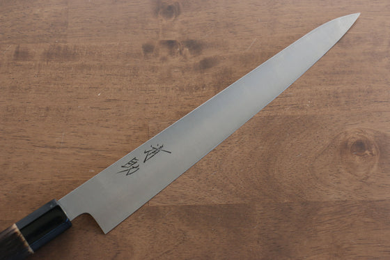 Seisuke Swedish Steel-stn Sujihiki 270mm Burned Chestnuts Handle - Japanny - Best Japanese Knife