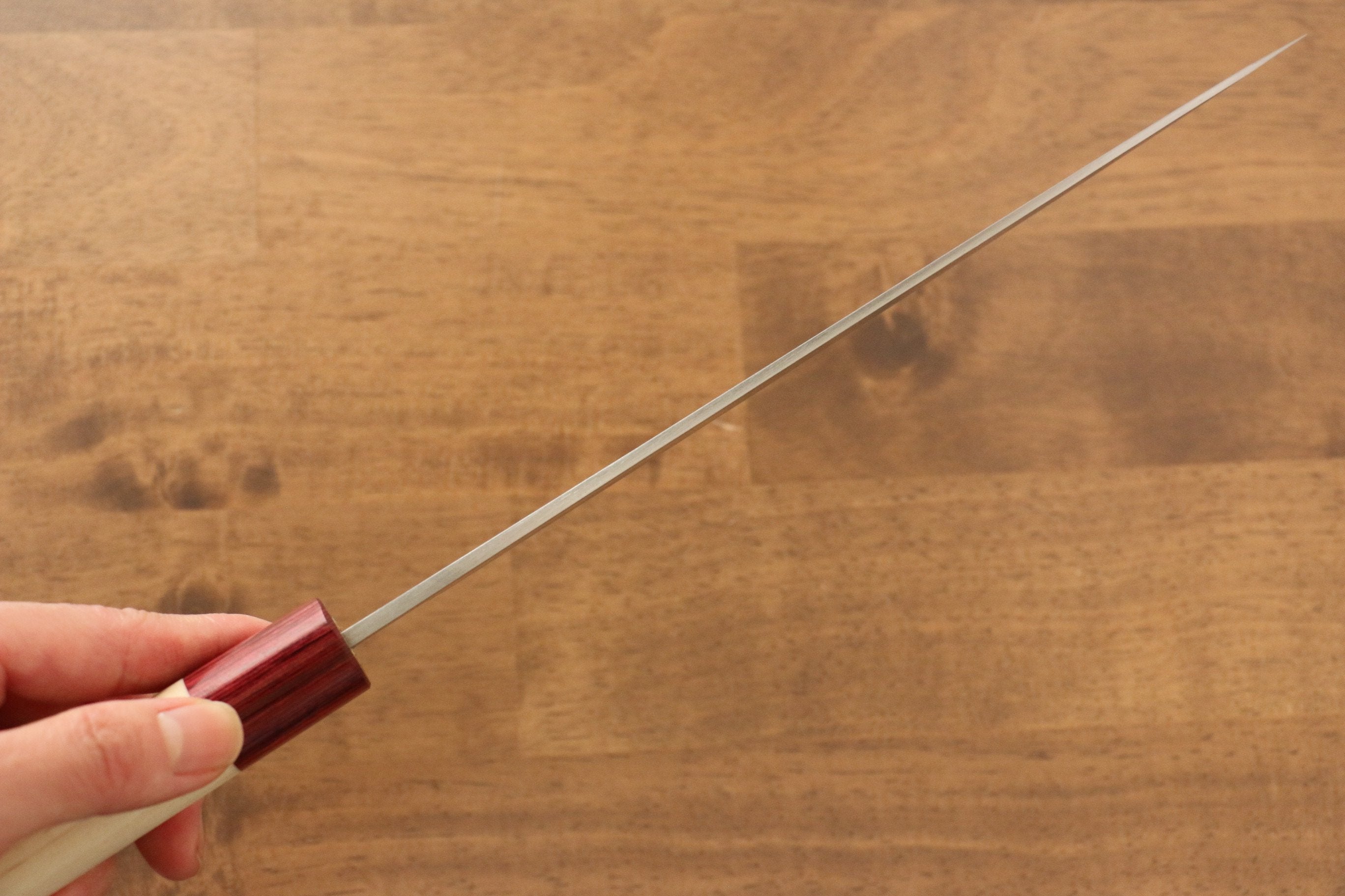 Masakage Yuki White Steel No.2 Nashiji Gyuto 210mm Magnolia Handle - Japanny - Best Japanese Knife