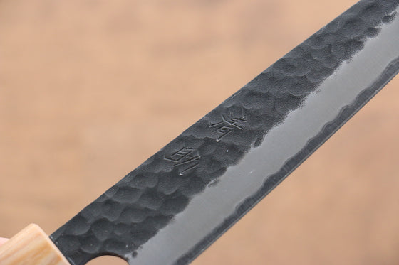 Seisuke Kokubyaku Blue Super Hammered Petty-Utility 135mm Morado Handle - Japanny - Best Japanese Knife