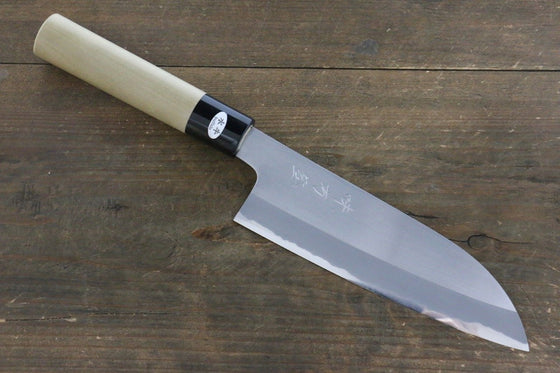 Mutsumi Hinoura White Steel Migaki Finished Santoku Japanese Chef Knife 165mm - Japanny - Best Japanese Knife