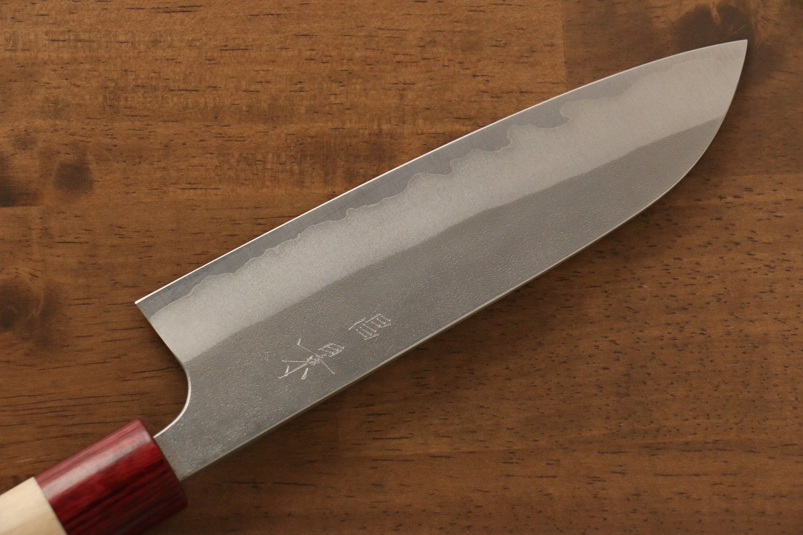 Masakage Yuki White Steel No.2 Nashiji Santoku  165mm Magnolia Handle - Japanny - Best Japanese Knife