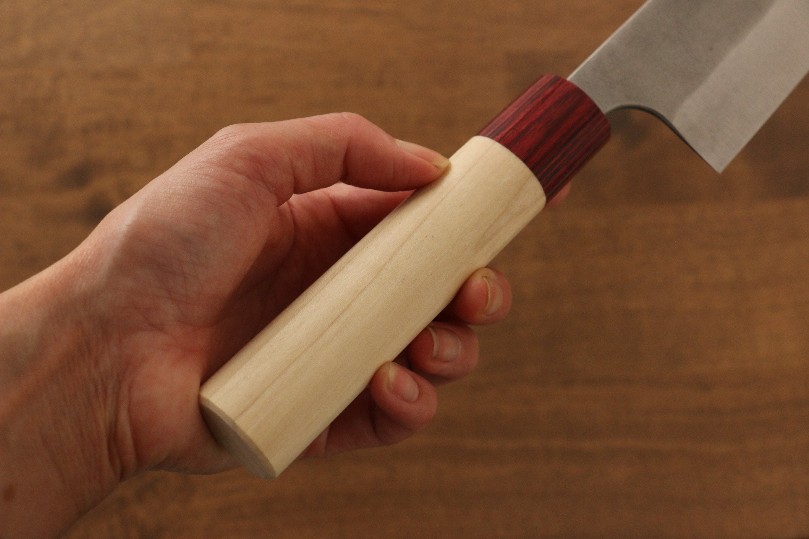 Masakage Yuki White Steel No.2 Nashiji Santoku  165mm Magnolia Handle - Japanny - Best Japanese Knife