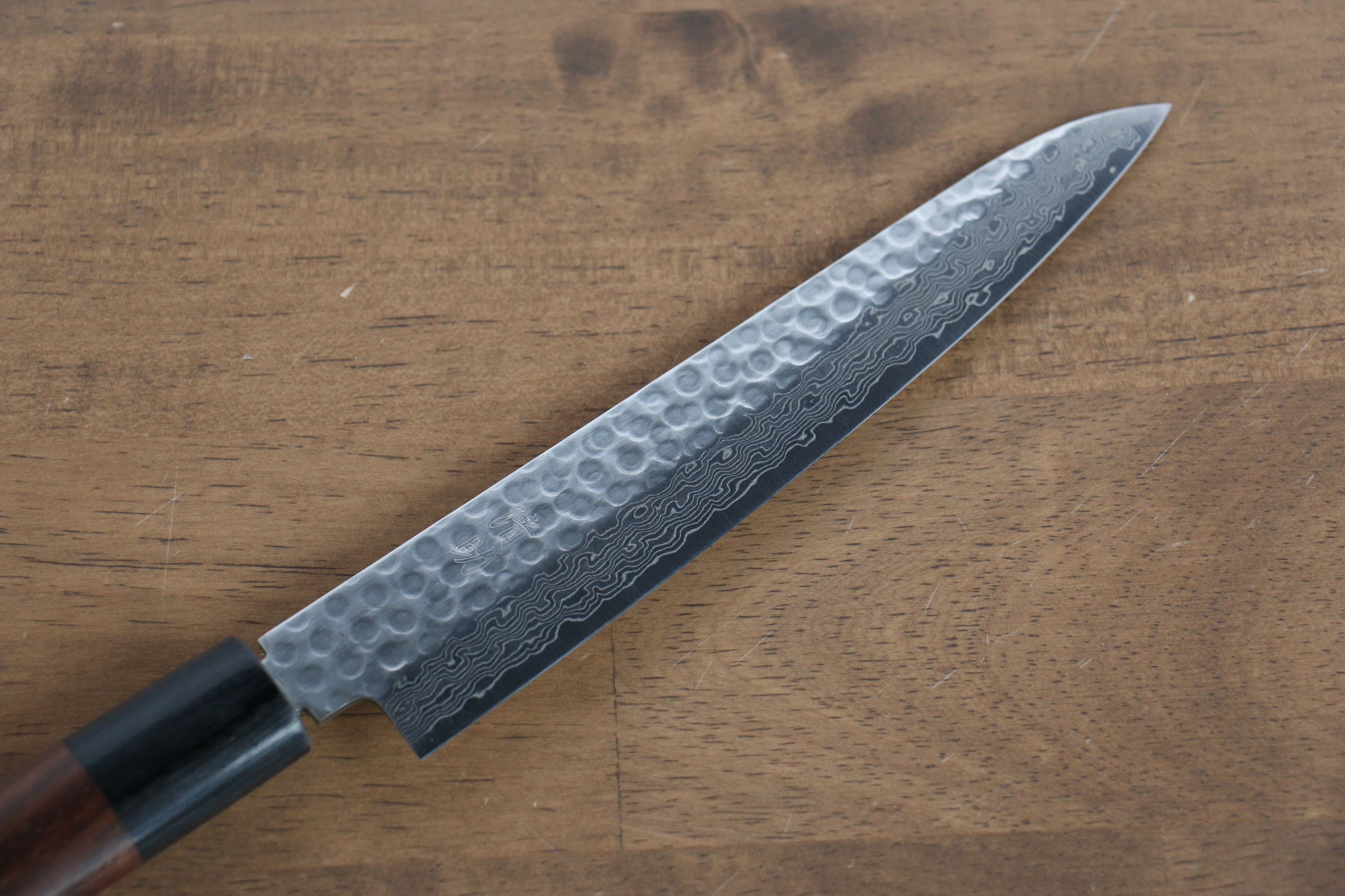 Seisuke Sumi VG10 16 Layer Hammered Damascus Petty-Utility 150mm Shitan Handle - Japanny - Best Japanese Knife