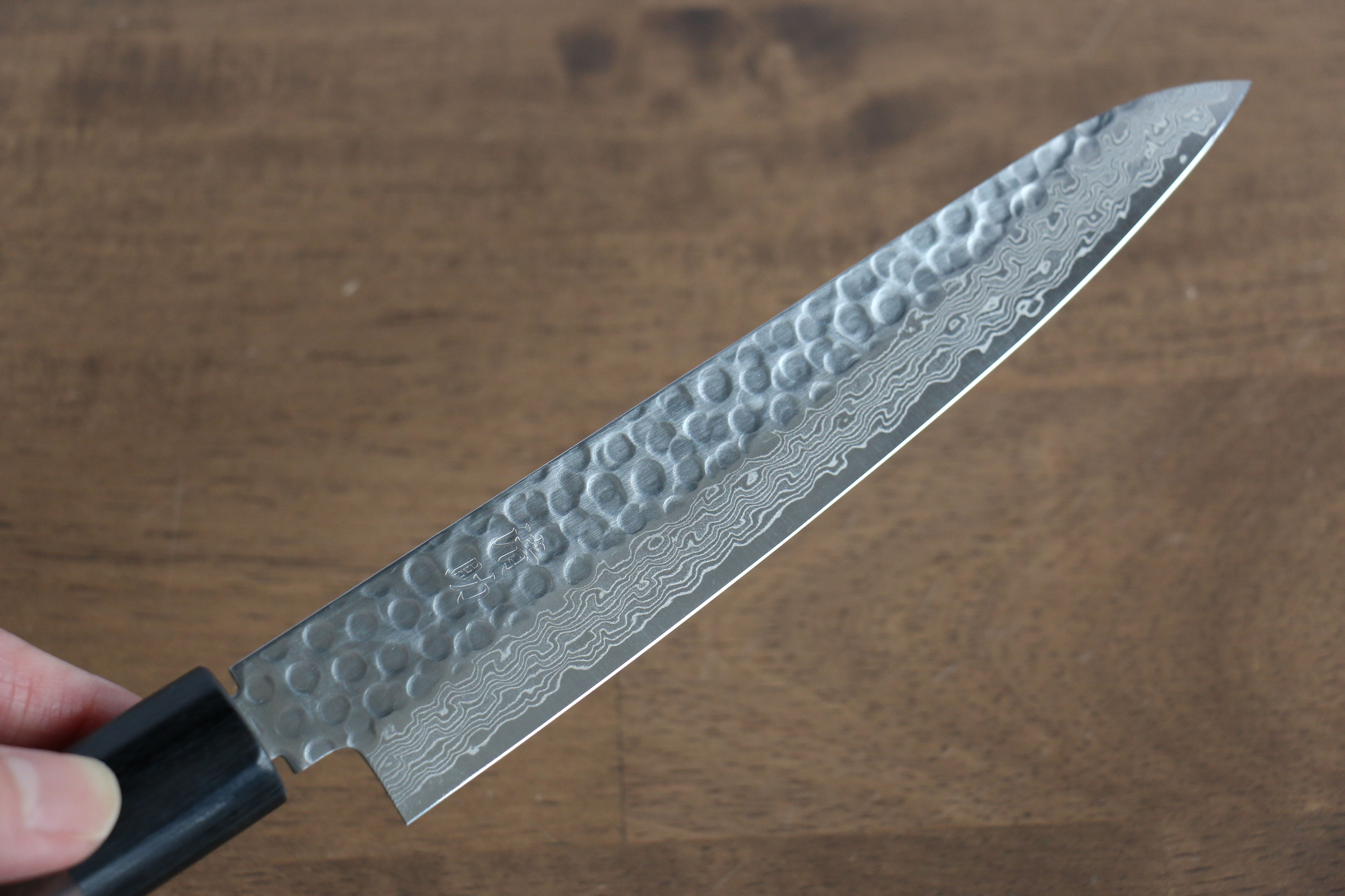 Seisuke Sumi VG10 16 Layer Hammered Damascus Petty-Utility 150mm Shitan Handle - Japanny - Best Japanese Knife