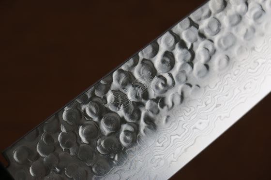 Seisuke VG10 16 Layer Hammered Damascus Gyuto 210mm Shitan Handle - Japanny - Best Japanese Knife