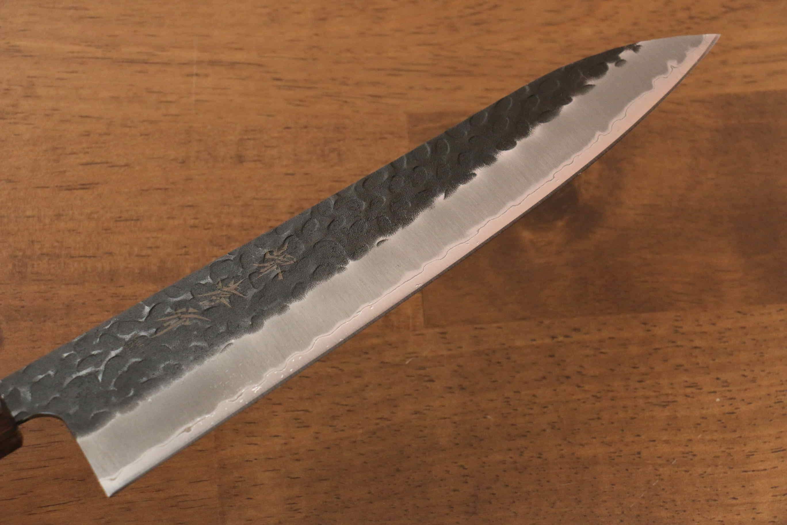 Sakai Takayuki Blue Super Hammered Black Finished Gyuto 210mm - Japanny - Best Japanese Knife