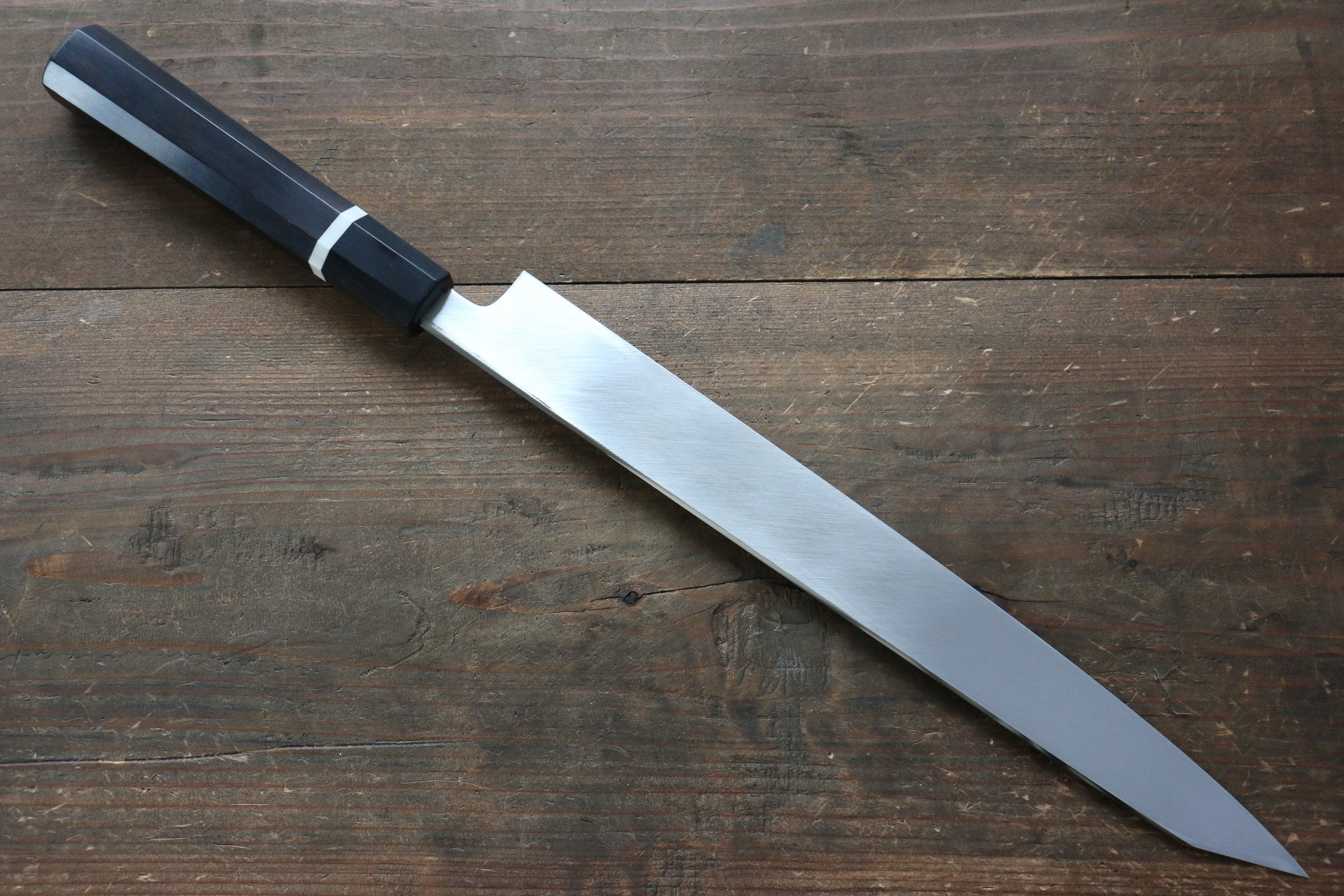 Kikumori SG2 Mirrored Finish Kiritsuke Yanagiba 300mm with Ebony Wood Handle (With White Ring) - Japanny - Best Japanese Knife